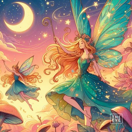 Un hada en un estilo de ilustración Un hada en un estilo de ilustración