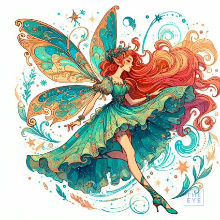 Un hada en un estilo de ilustración Un hada en un estilo de ilustración