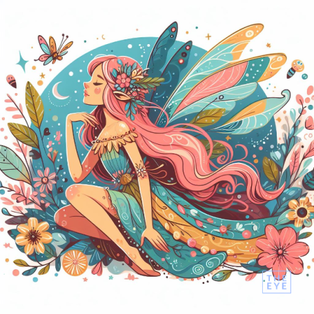 Un hada en un estilo de ilustración Un hada en un estilo de ilustración