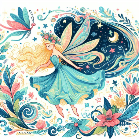 Un hada en un estilo de ilustración Un hada en un estilo de ilustración