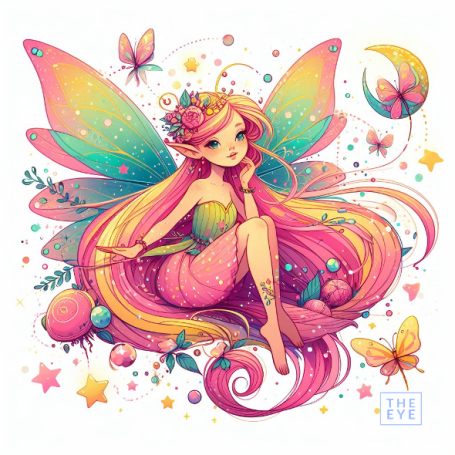 Un hada en un estilo de ilustración Un hada en un estilo de ilustración